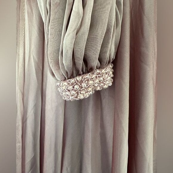 Mac Duggal | 67414 Chiffon Open Sleeve A Line Gown Size 2 NEW - Picture 8 of 13